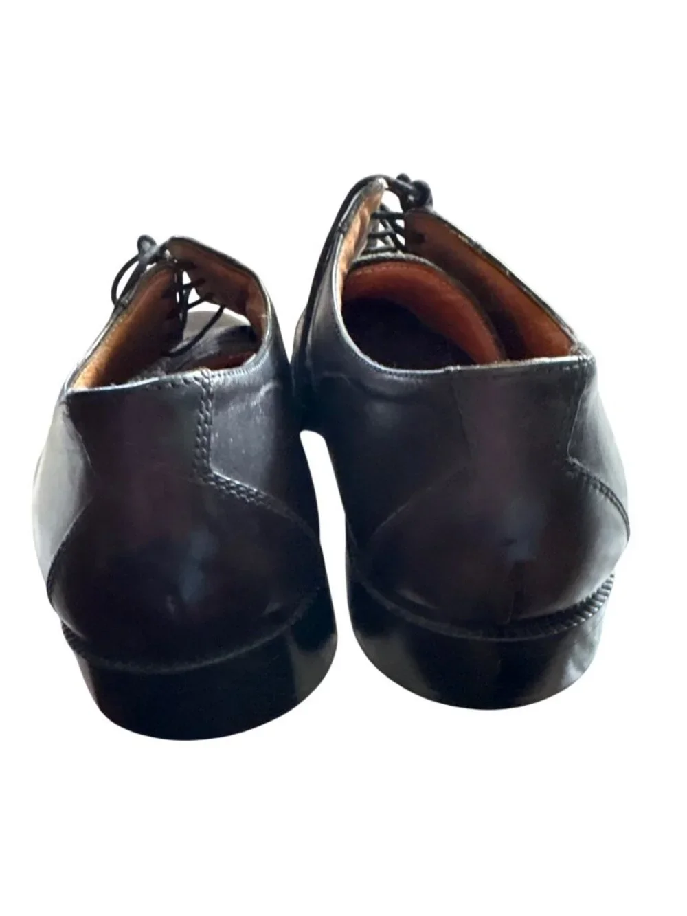 Mens Black Leather Oxford Dress Shoes Size 10.5 Made In Italy